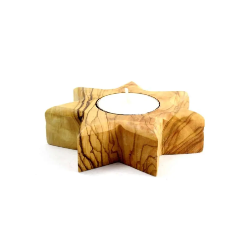 Olive Wood Candle Holder #T112