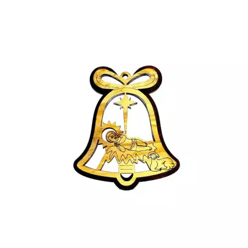 Hanging Olive Wood Christmas Ornament #OR103