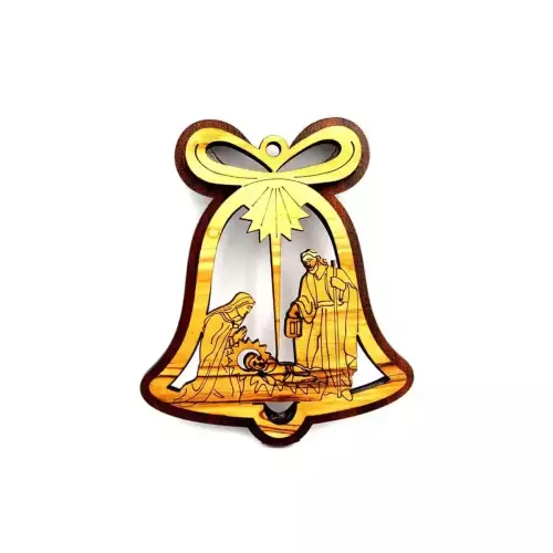 Hanging Olive Wood Christmas Ornament OR105