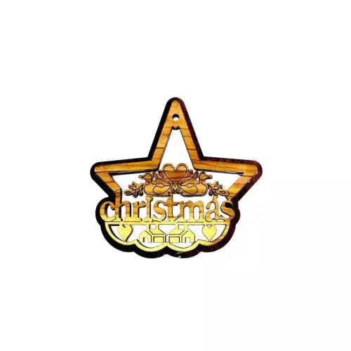 Hanging Olive Wood Christmas Ornament #OR109