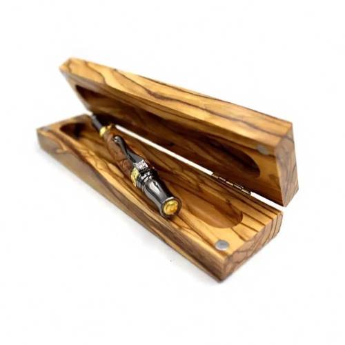 Handcrafted Bethlehem Olive Wood Pen Box, Olive Wood Pen Holder #PE122