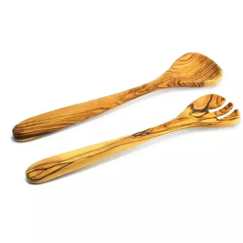 Olive Wood Spoon and Slotted Salad Spoon #KI102
