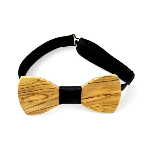Handcrafted Bethlehem Olive Wood Bow Tie [Butterfly Style] #W101