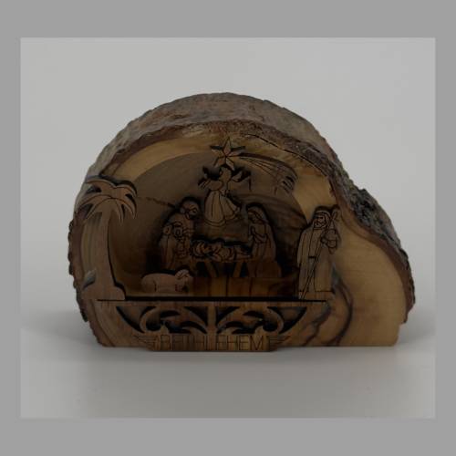 Abstract Olive Wood Holy Family Sculpture #NA148