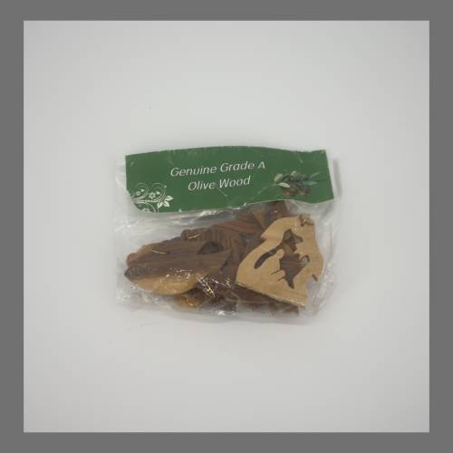 Assorted Olive Wood Christmas Ornaments Set #NA159