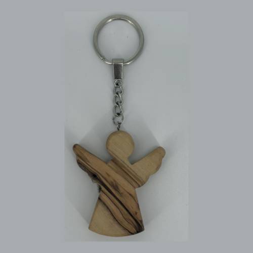 Olive Wood Angel Keychain  #CR221