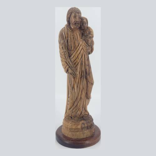 Olive Wood Good Shepherd Figurine #FI152