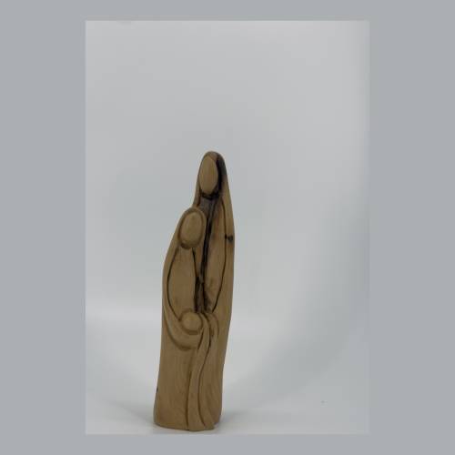 Olive Wood Holy Family Abstract Figurine #NA187