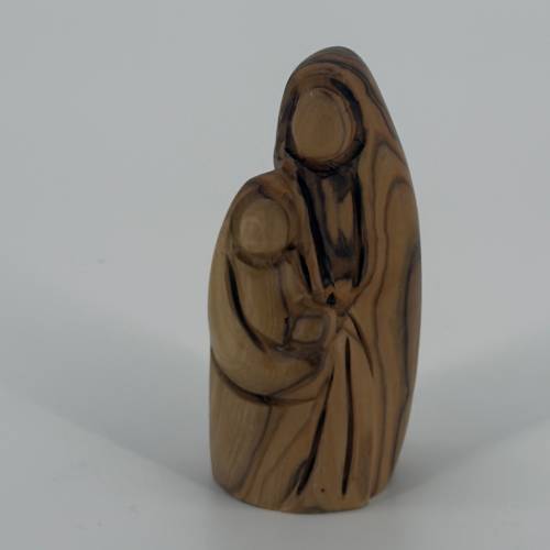 Olive Wood Holy Family Mini Abstract Figurine #NA157