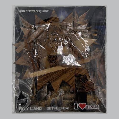 Olive Wood Nativity Scene Flat Pack God Bless our Home Bethlehem #NA174