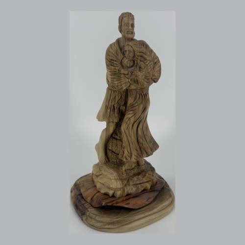 Olive Wood Saint Christopher Figurine #FI138