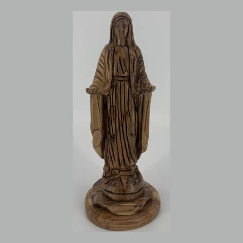 Olive Wood Virgin Mary our Lady of Grace Figurine #FI139