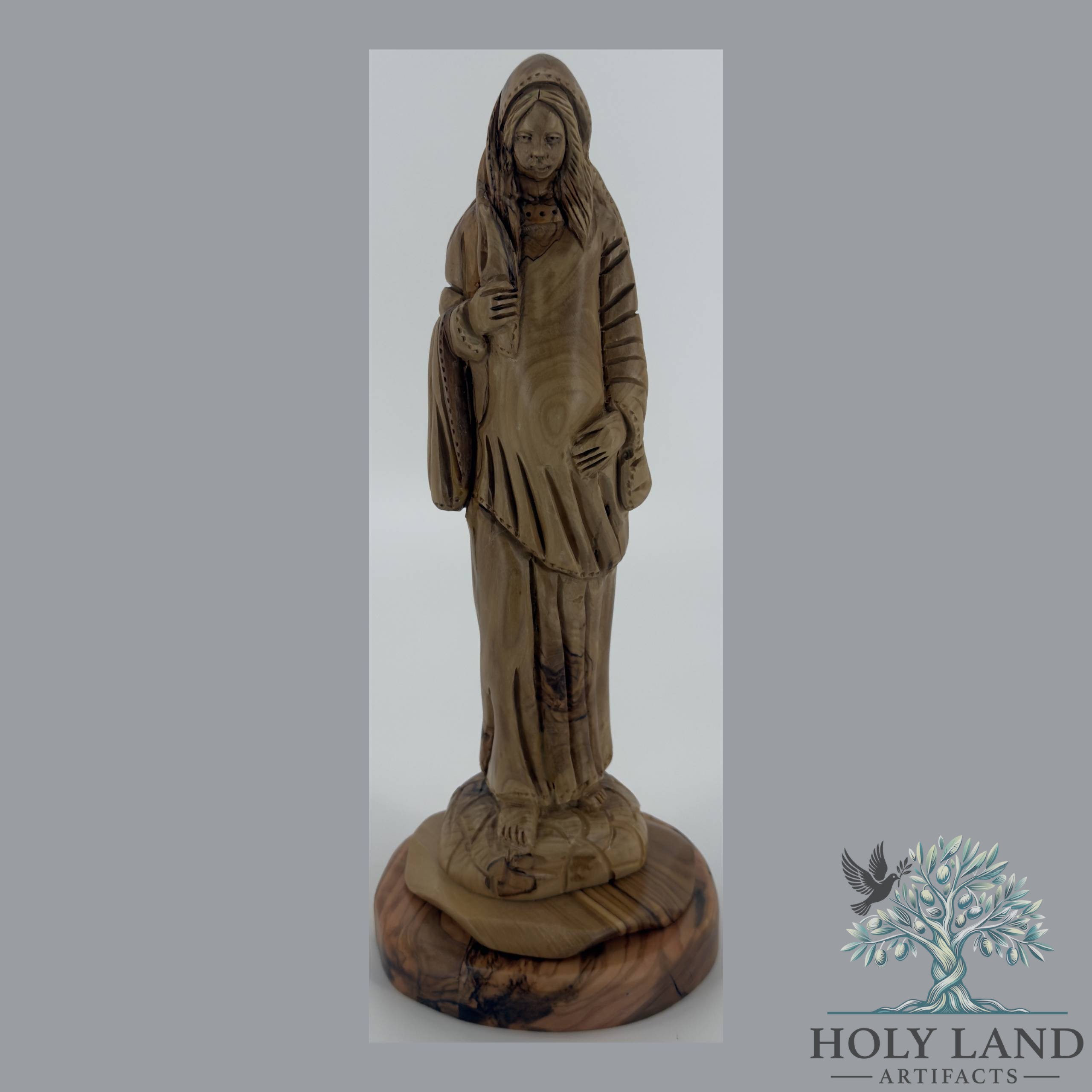 Olive Wood Virgin Mary Prayer Figurine #FI143