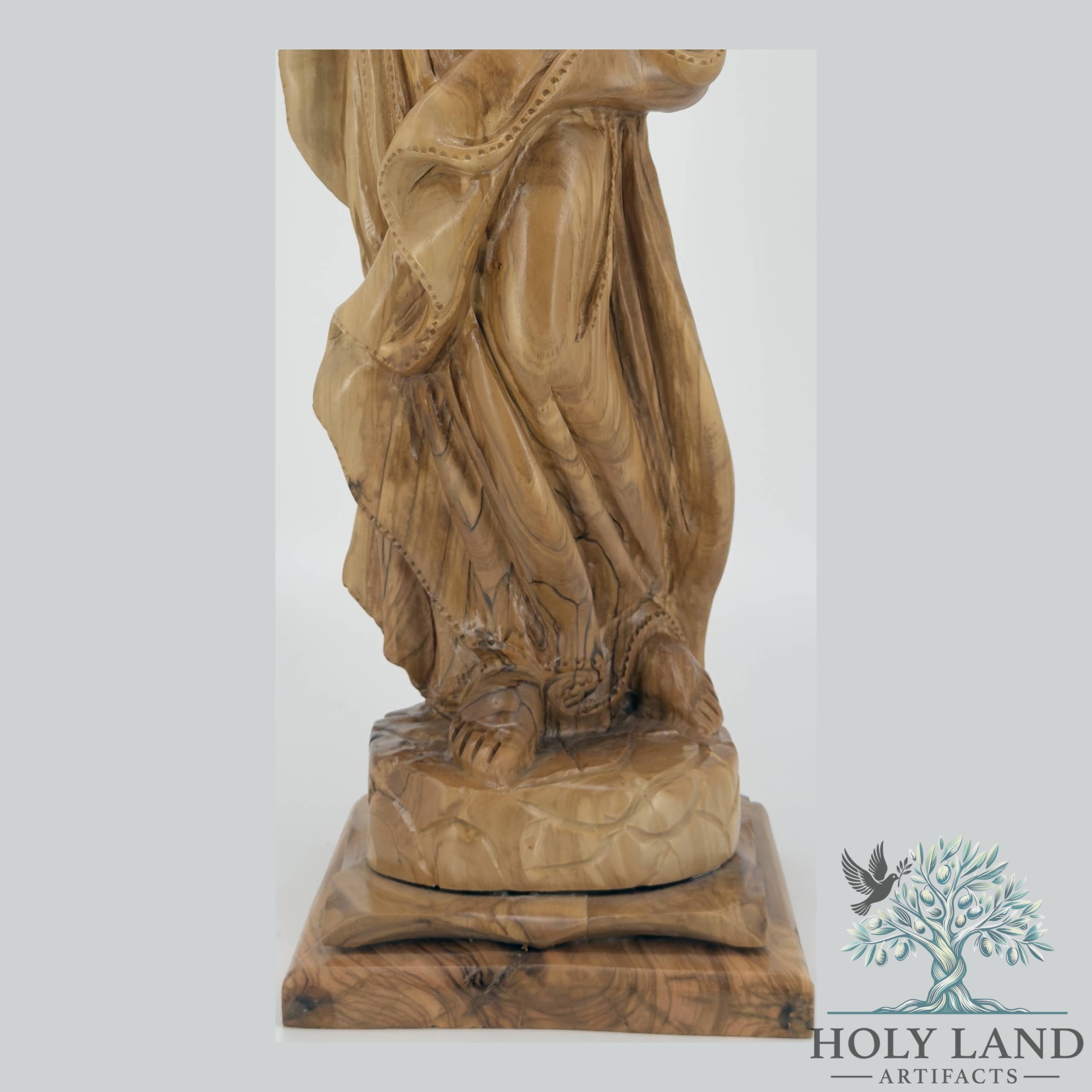 Olive Wood Virgin Mary Standing Figurine #FI158
