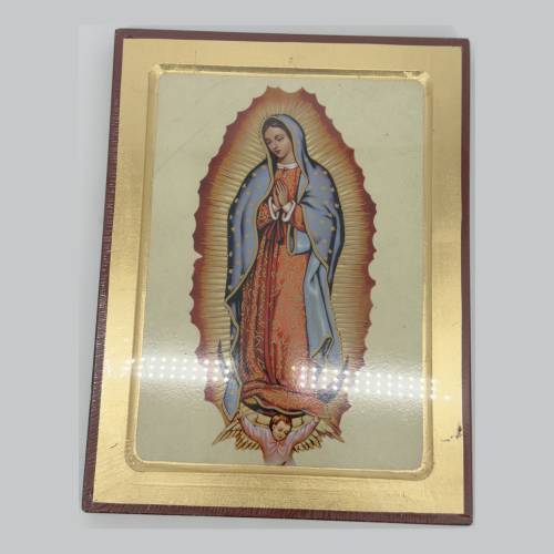 Our Lady of Guadalupe Icon Plaque with Gold Border #PL115