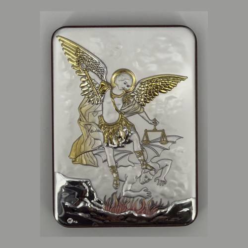 Silver Icon Plaque Saint Michael Archangel #PL124