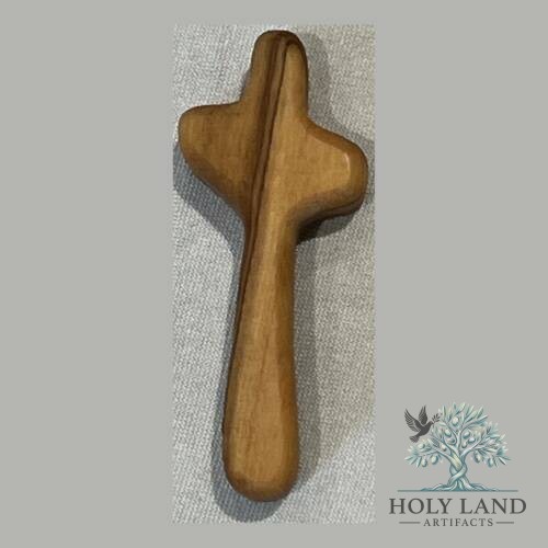Small Olive Wood Holding Cross #CR239